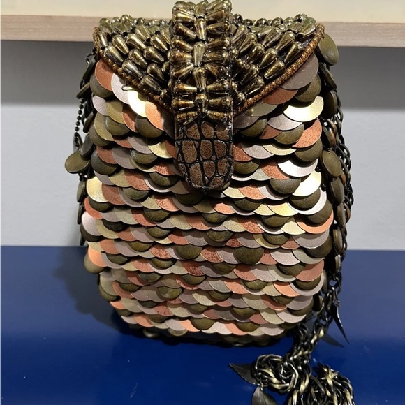 Mary Frances What A Hoot Owl Bird Purse Crossbody Bag Beaded Jeweles RARE NEW - Picture 4 of 9